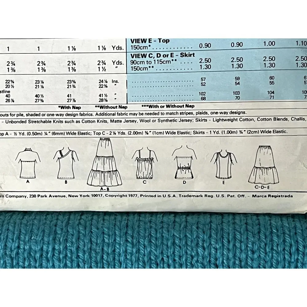 McCalls 5648 Sewing pattern peasant skirt midi maxi size 6-8